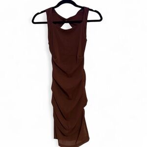 Elegant Brown Sleeveless Dress